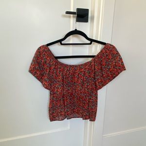 MINKPINK Floral Off The Shoulder Crop Top
